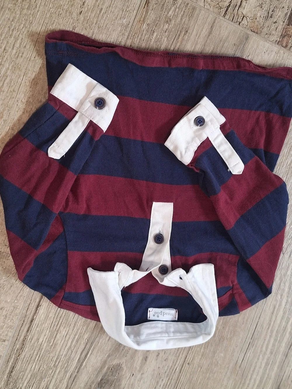 Mud Pie Baby Boy Striped Rugby Polo Long Sleeve Fits 9 Month